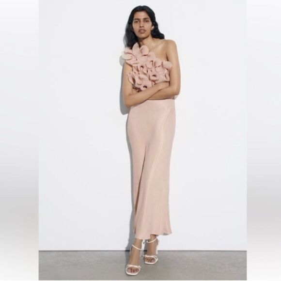 Zara ruffled satin effect dress - Picture 9 of 13